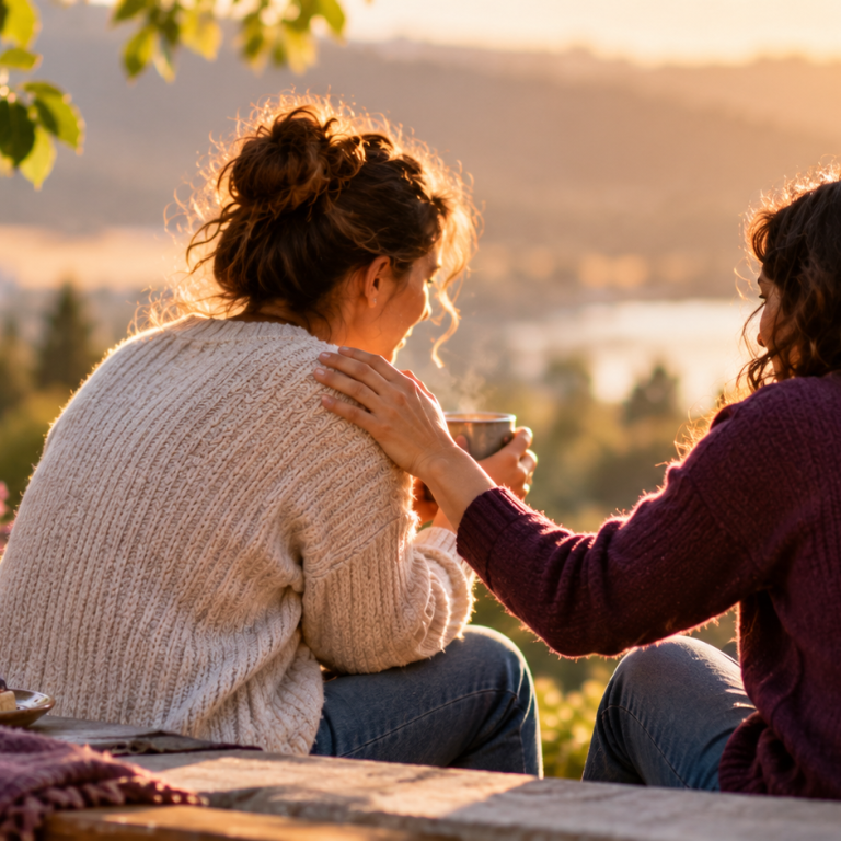 Golden-Hour Comfort by the Hillside